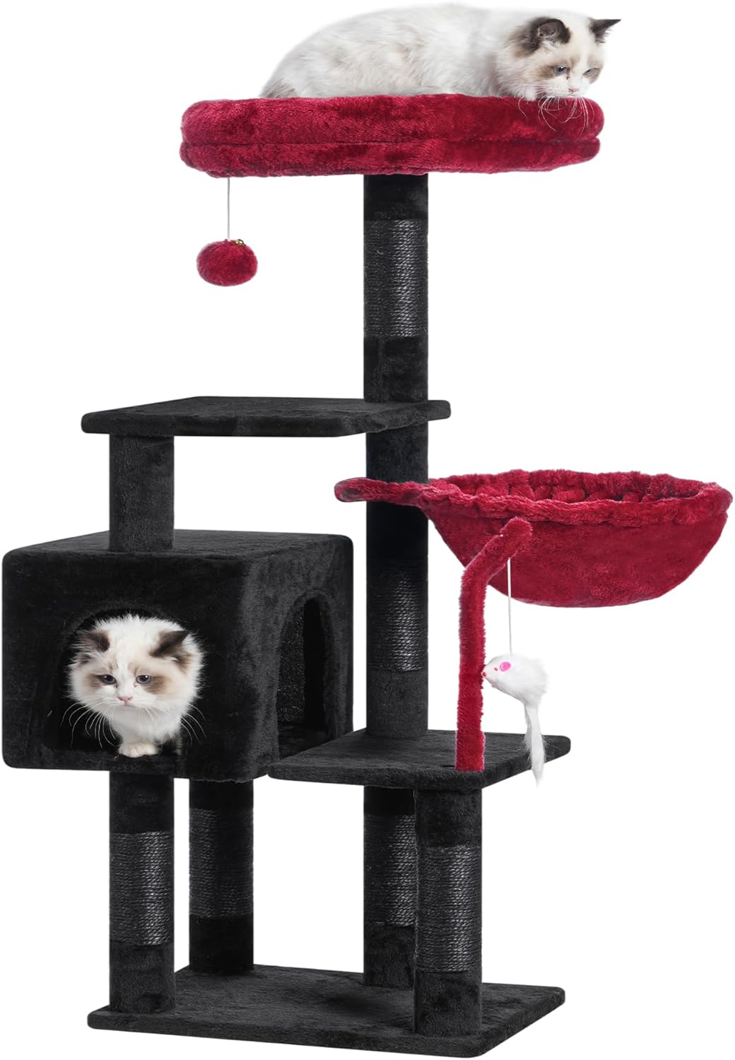 Heybly Cat Tree with Toy, Cat Tower condo for Indoor Cats