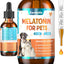 Melatonin for Pets, Dog Melatonin, Dog Sleep Supports, Liquid for Cats, Supports Relaxation Dogs & Cat, Calm Behavior in Dogs, Helps Restful Sleep, Chicken Flavor 60m