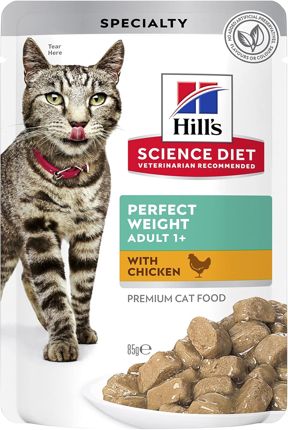 Hill's Science Diet Adult Wet Cat Food, Perfect Weight Chicken, 85g, 12 Pack, Cat Food Pouches