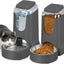 2 Pack Automatic Cat Feeder and Stainless Steel Water Dispenser, Gravity Dog Waterer Set Food Feeder and Waterer Set for Small Medium Kitten Puppy Pets(1 Gallon x 2, Charcoal Gray)