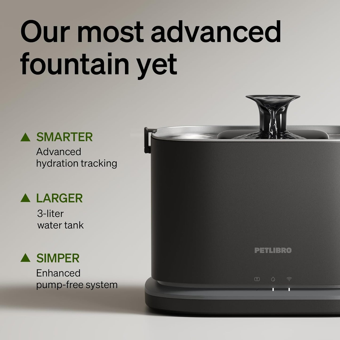 PETLIBRO Upgrade Cat Water Fountain Stainless Steel Tray, Dockstream 2 Cat Fountain Indoor, 3L