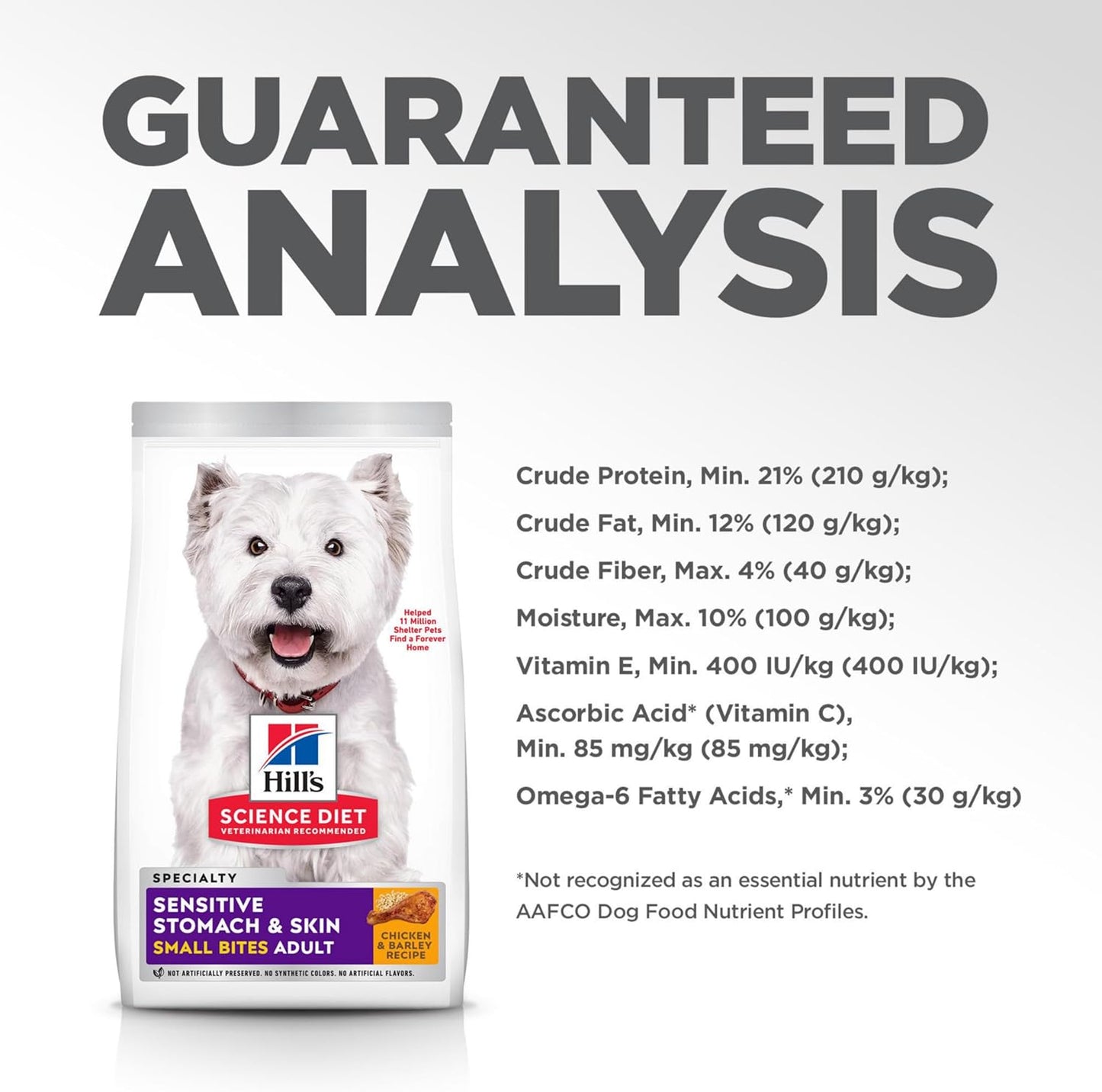 Hill's Science Diet Sensitive Stomach & Skin Adult Small Bites, Chicken Recipe, Dry Dog Food, 6.8kg Bag