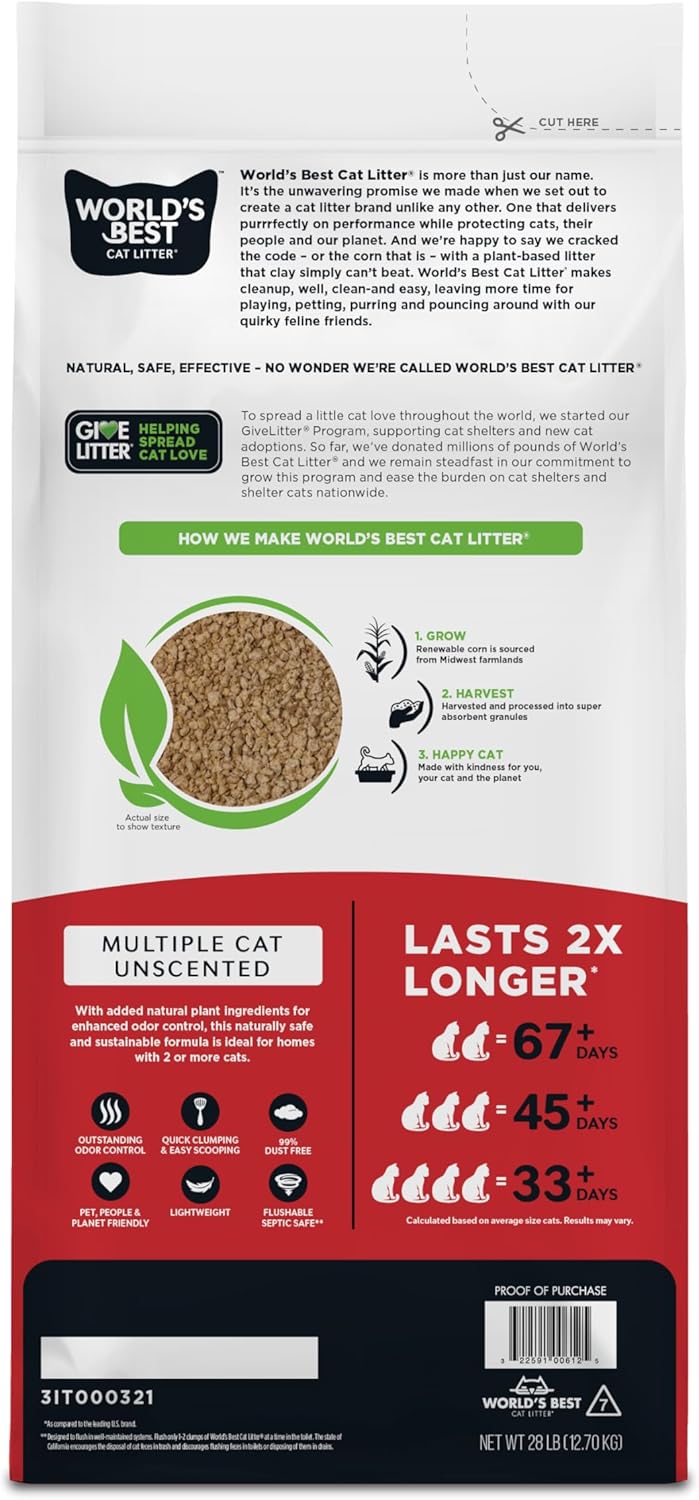 WORLDS BEST CAT LITTER MULTI CAT 12.7KG