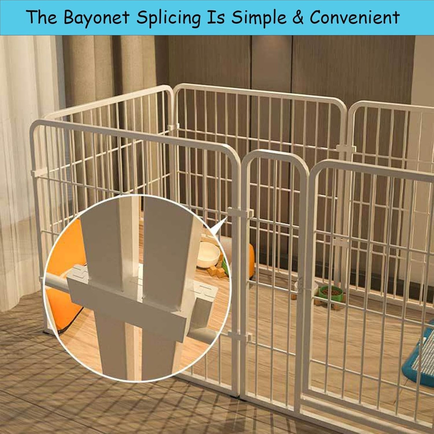 Fohouse Dog Playpen, 6-Panel 27" Pet Playpen with Door Anti-Rust Exercise Fence