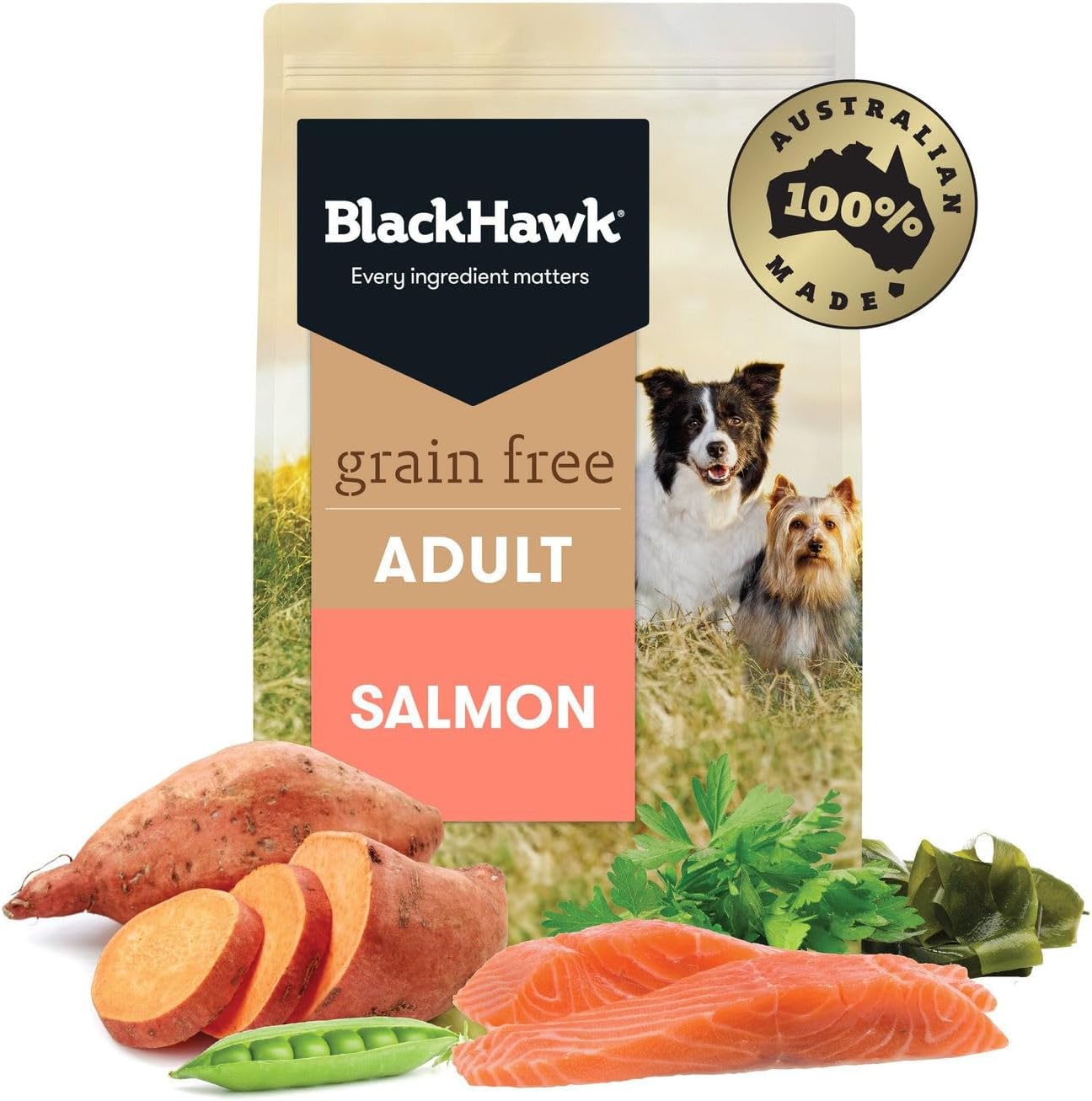 Black Hawk Adult All Breed Grain Free Salmon Dry Dog Food 2.5 Kg