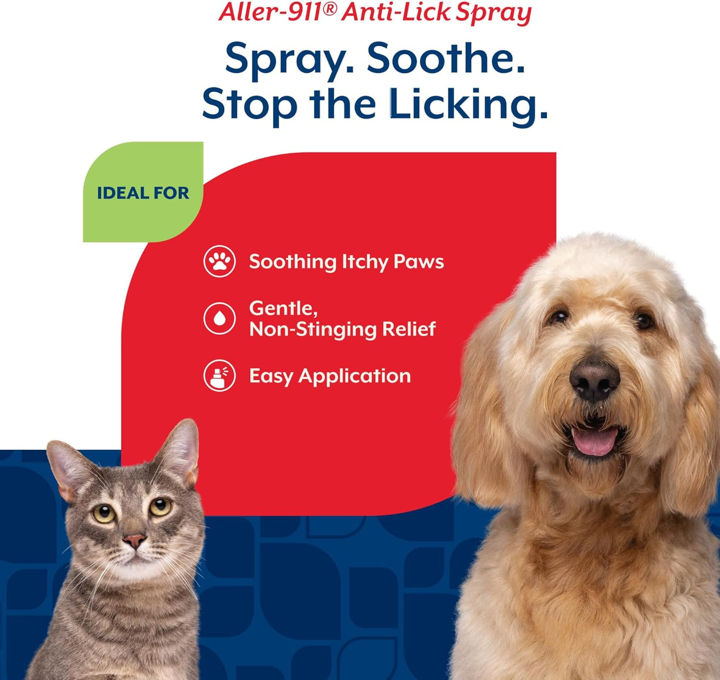 NaturVet 978002 Aller-911 Anti Lick Paw Spray for Pets, 8-Ounce