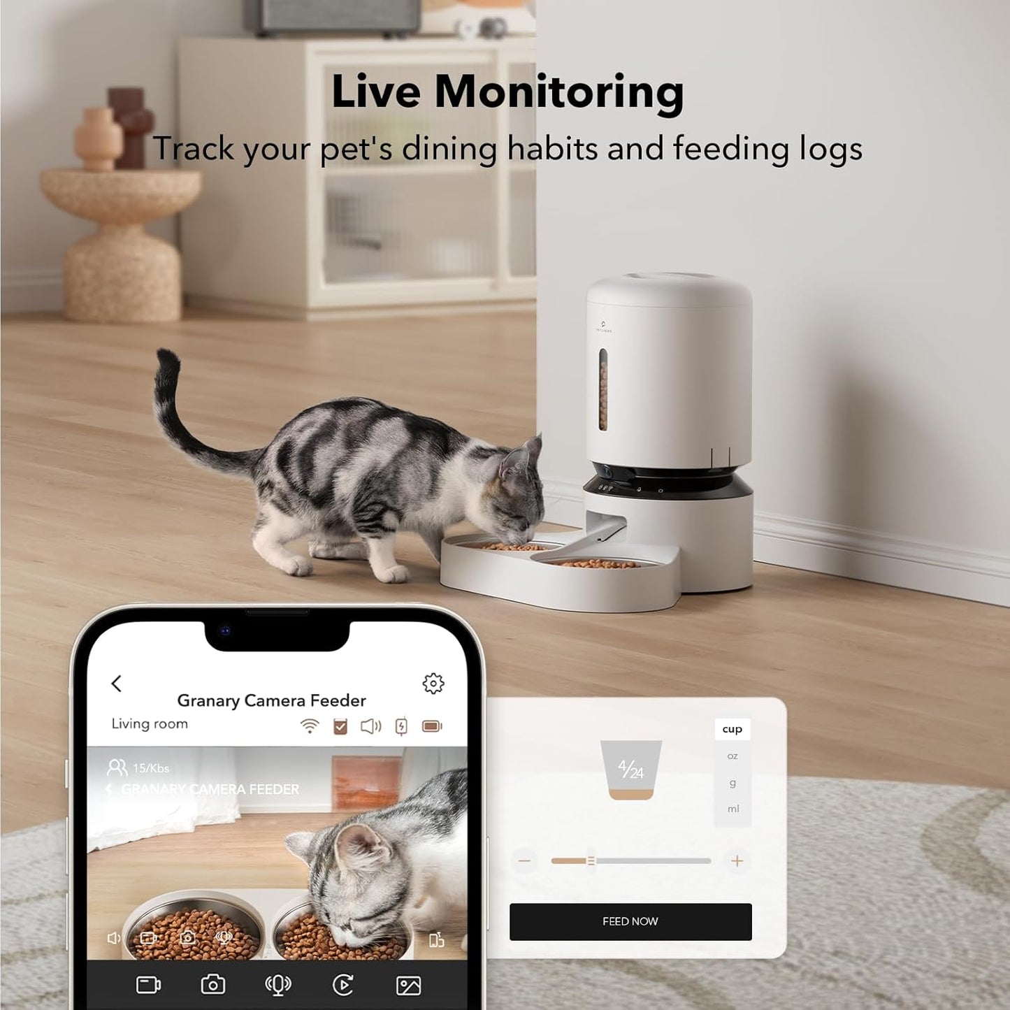 PETLIBRO Automatic Cat Feeder with Camera for Two Cats, 1080P HD Video with Night Vision