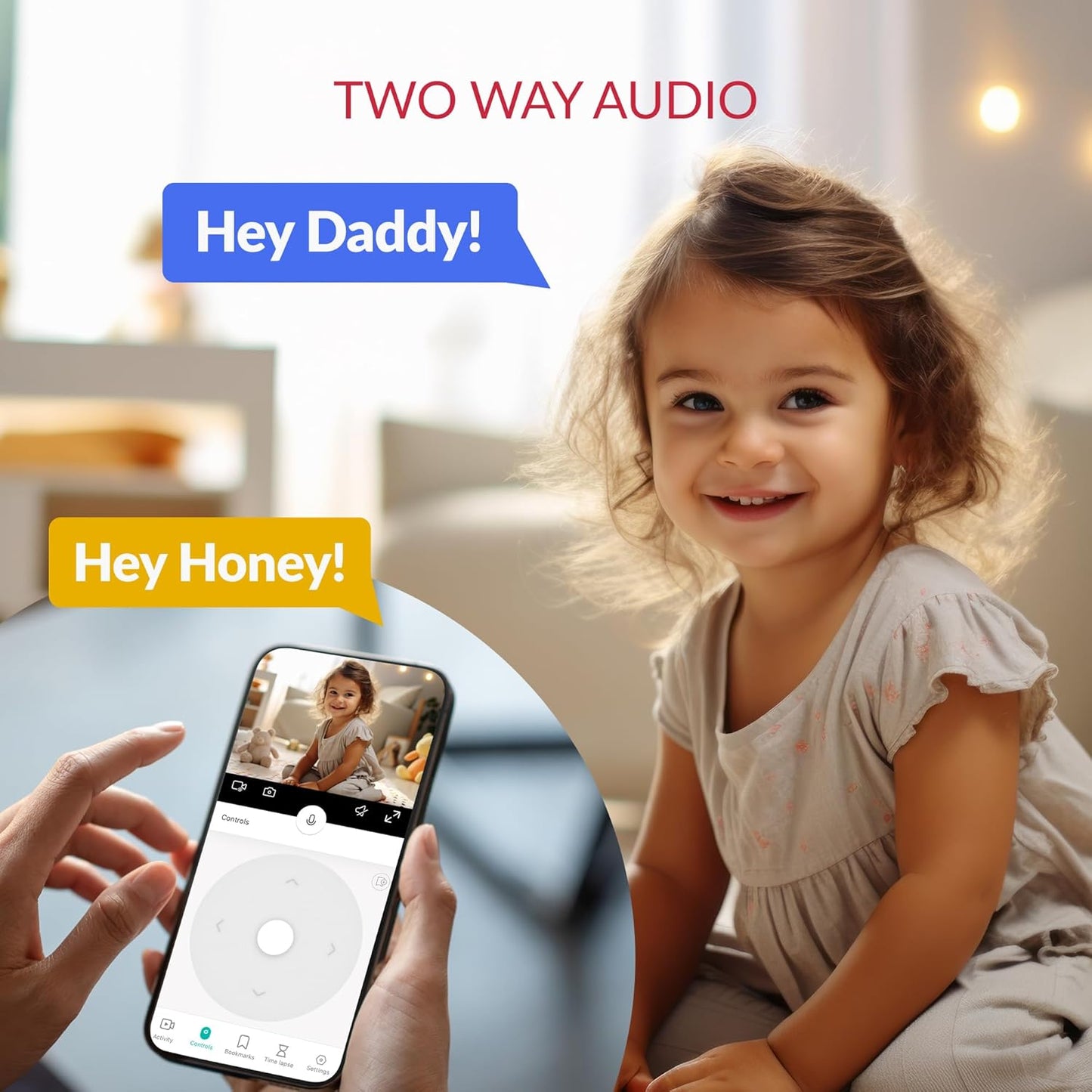 YI 2K 3MP Home Security Camera, Indoor Camera with Person, Vehicle, Animal Detection with Alexa