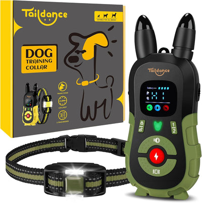 2025 New, Dog Shock Collar with Remote Control (15-150lbs) and Flashing Night Light