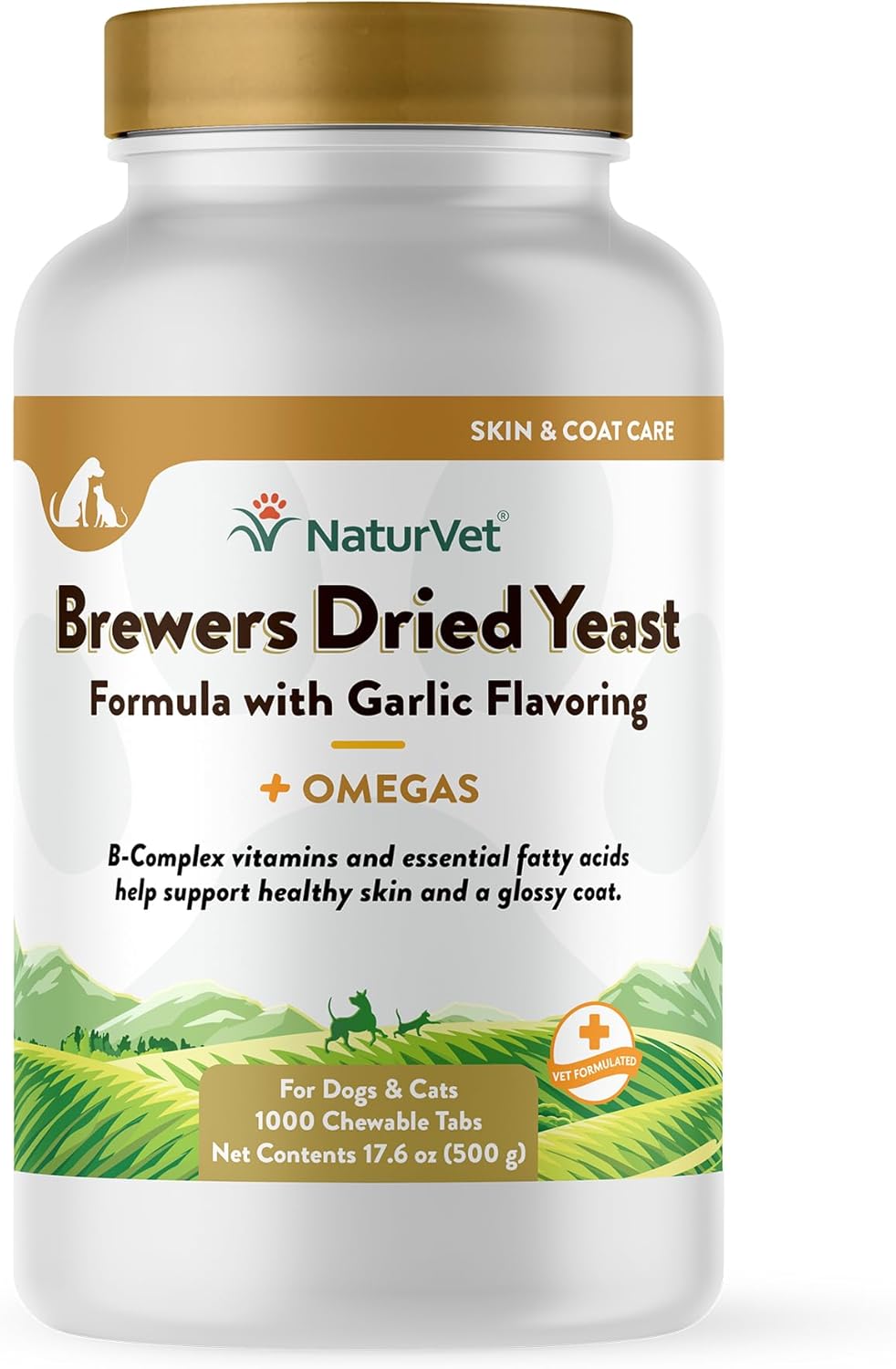 Naturvet 1000 Count Brewer's Dried Yeast Formula With Omegas Tablets For Dogs And Cats