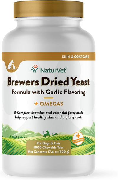 Naturvet 1000 Count Brewer's Dried Yeast Formula With Omegas Tablets For Dogs And Cats
