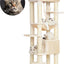 Heybly HCT050M Beige Cat Scratching Post with Blankets for Large Cat Scratching Post Large Platforms Cave 50 x 50 x 153cm