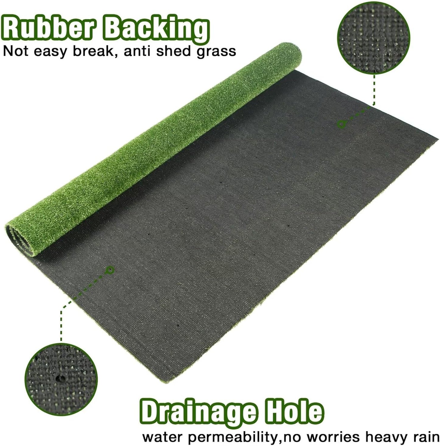 GLOBREEN Artificial Grass for Dog, 2FTx6FT Large Fake Grass Pee Pad for Dogs Potty Training, Indoor Outdoor Turf Pets Playpen Mat Balcony Apartment, GLB-PP8MM-2X6