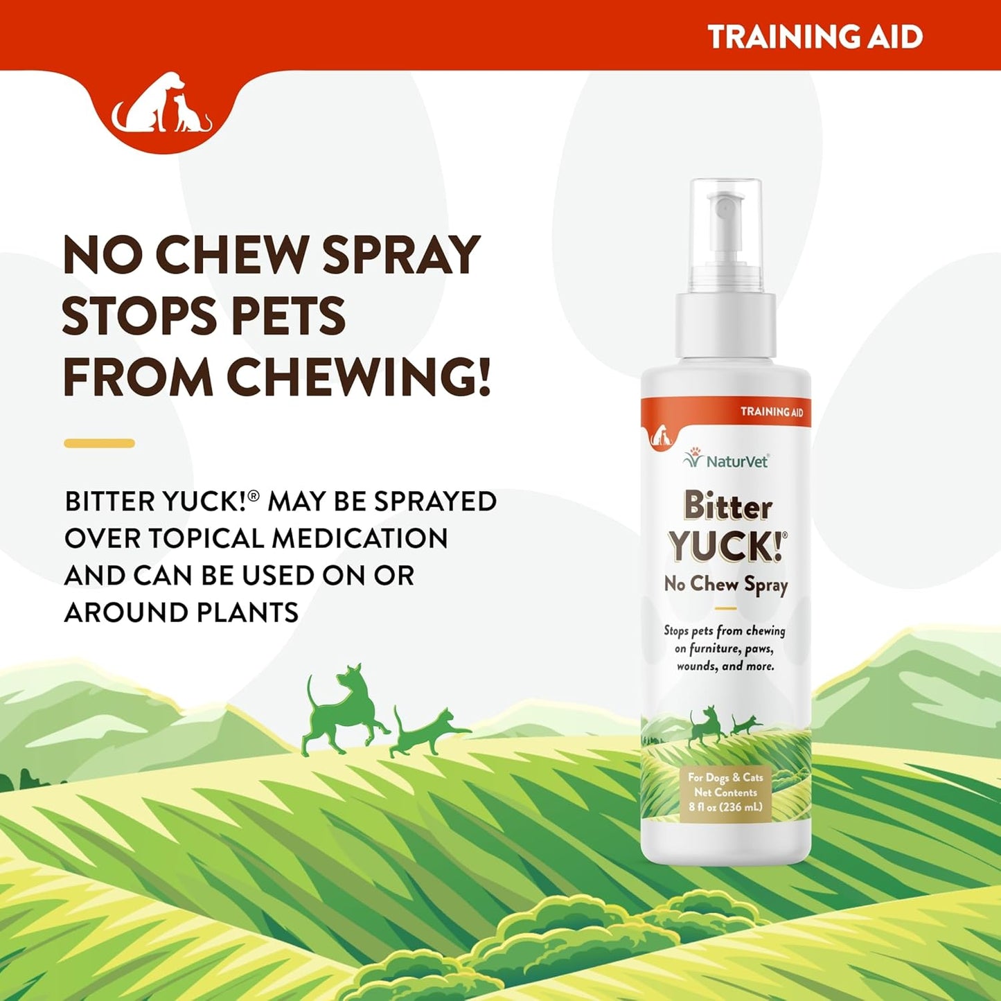 NaturVet Bitter Yuck No Chew Spray, 480 ml