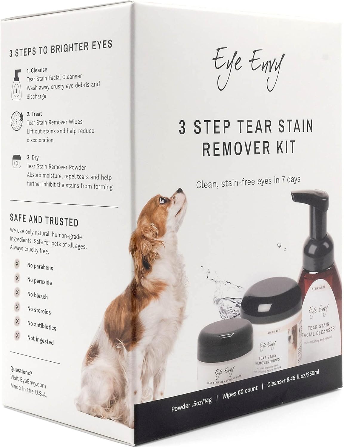 Eye Envy 3 Step Tear Stain Remover Kit for Dogs