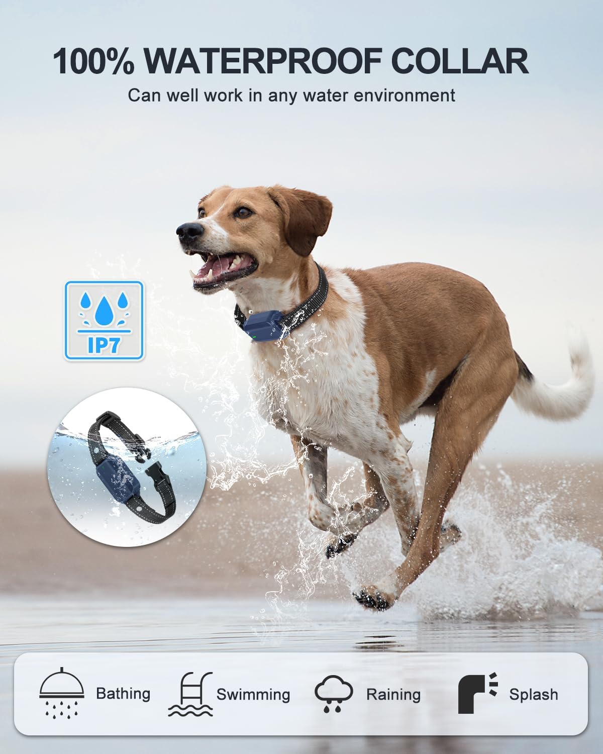 Anti Bark Collar with Remote 1600Ft Dog Training Collar, Vibrating Collar for Small Medium Large Dogs with Vibration & Sound