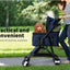 PaWz Large Pet Stroller - Dog Cat Carrier Pushchair, Foldable Pram 4 Wheels Blue