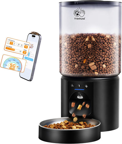 Frienhund Automatic Cat Feeder with 5G WiFi: Automatic Dog Feeder with 5L