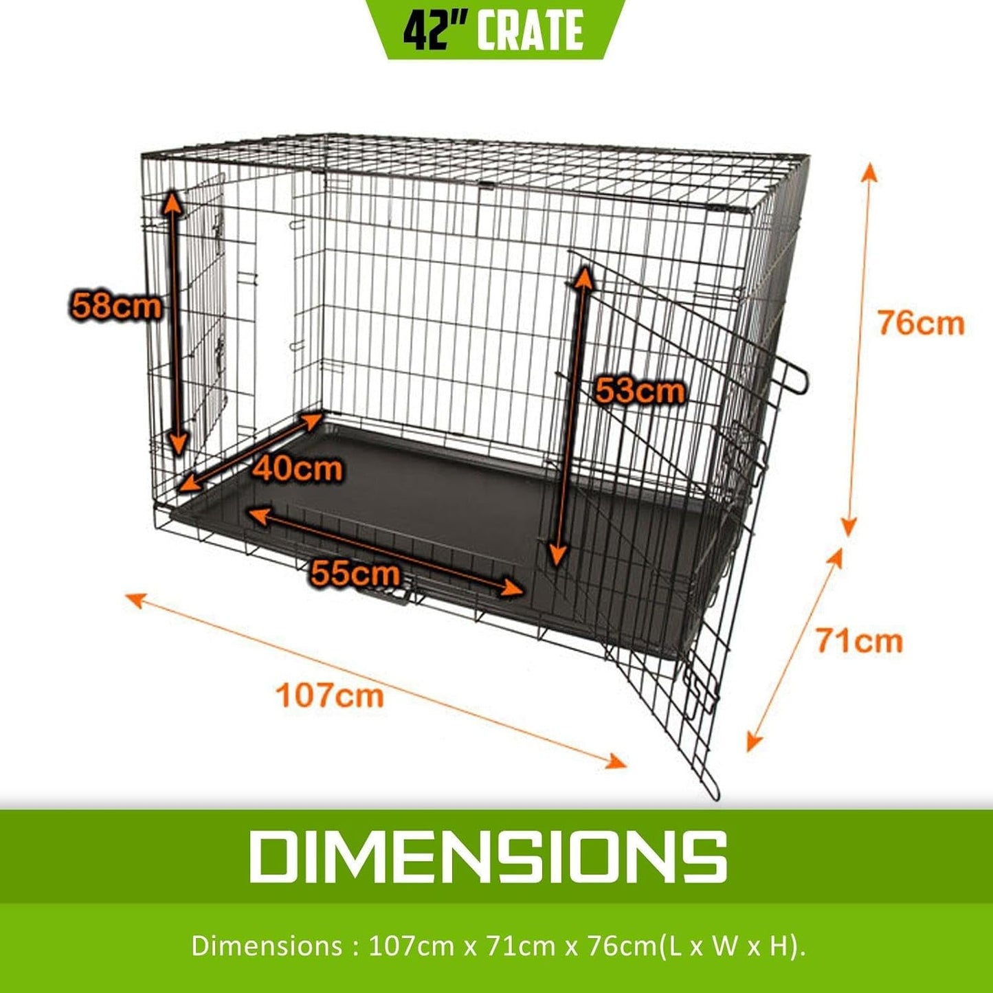 Dog Cage with Removable Tray