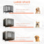 Dog Crate with Removable Tray, Large Dog Cage with Wheels, Double Door Kennel Black 77 * 51 * 71cm