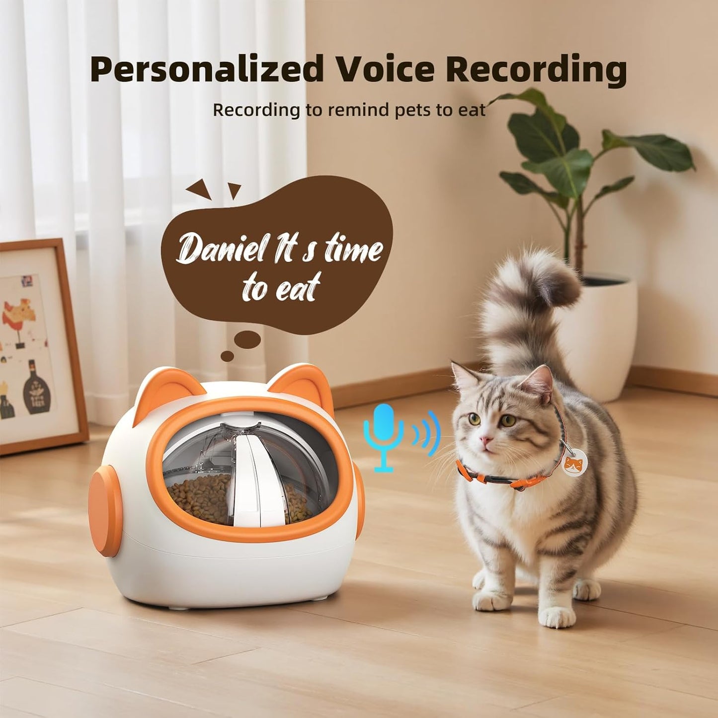 RFID Cat Feeder with Collar Sensors – Automatic Timed Pet Feeder for Multi-Cat, 4 Feeding Modes