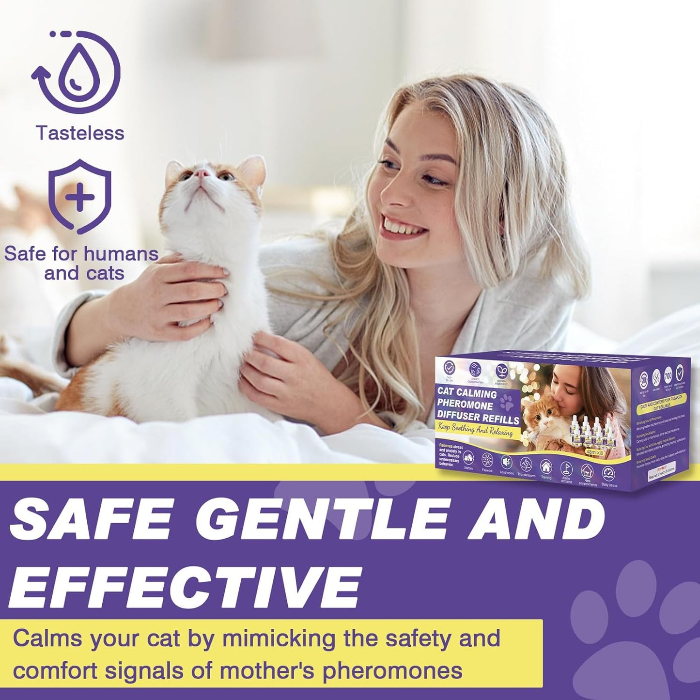 Cat Calming Diffuser Refill, 8 Pack Pheromones for Cats