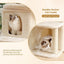 Heybly Cat Tree, 65cm Cat Tower with Spacious Top Perch for Large Cats,Beige