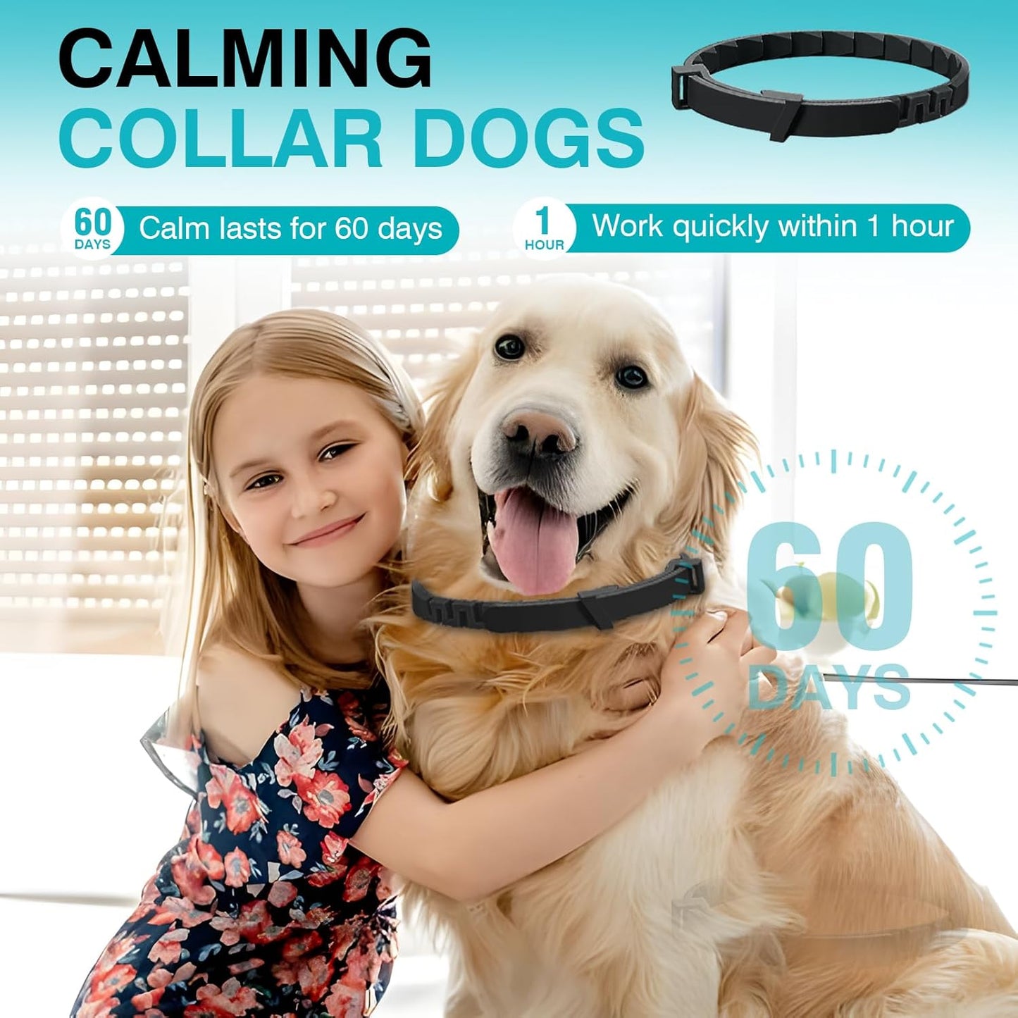 Calming Collar for Dogs 6 Packs Dog Calming Pheromones Collar Separation Anxiety and Stress Relief Anti Anxiety 60 Days Calm Pheromone Collars for Small Medium Large Dogs 25 Inch Adjustable Waterproof