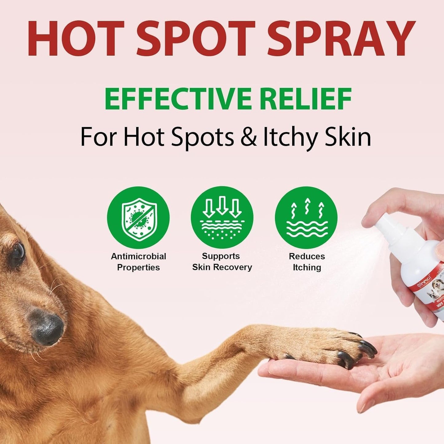 Dog Hot Spot Spray 100mL | Soothes Itchy Skin, Hot Spots & Licking Irritation | Gentle Aloe Vera, Chamomile & Lavender Extract Formula | Moisturizing & Calming Skin Care for Dogs