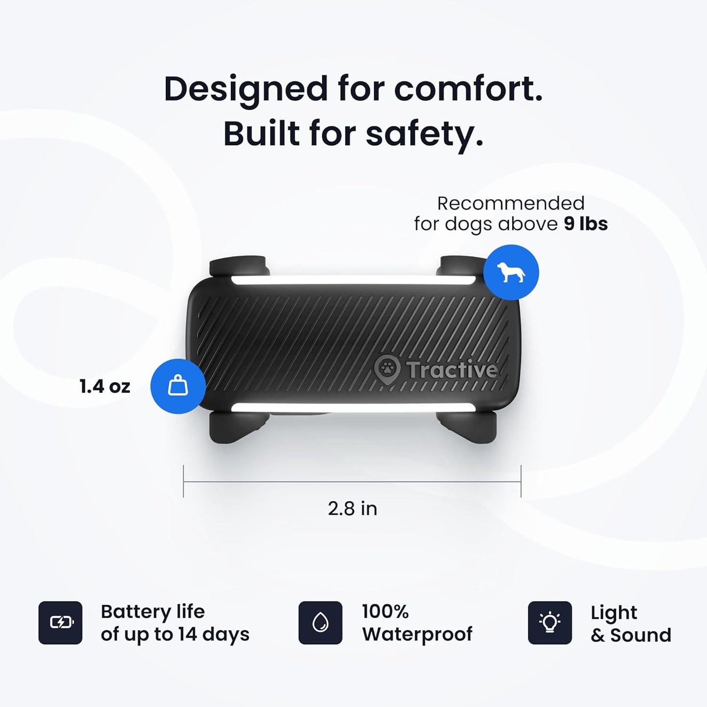 Tractive Smart Dog GPS Tracker | Live Pet Tracker with Virtual Fence (Black)