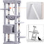 Heybly HCT050W Cat Scratching Post with Blankets for Large Cat Tree Large Platforms Cave 50 x 50 x 153cm Light Grey