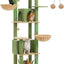 PAWZ Road Cat Tree, 181cm Cat Tower for Indoor Large Cats, Cat Furniture with 2 Spacious Cat Condo, Large Top Perch,2 Hammock(Dia=35cm), 2 Round Perches,Sisal Covered Scratching Post.Grey
