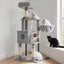 Heybly HCT200SW Cat Scratching Post, 125 cm, Small Cat Tree, Spacious and Comfortable Scratching Post with Cave