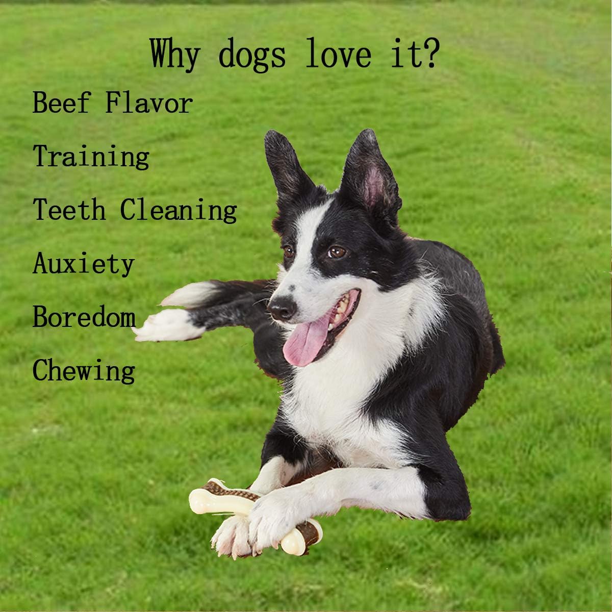 Dog Chew Toys for Aggressive Chewers Large Breed,2 Pack Beef Flavor