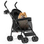 4-Wheel Pet Stroller for Small & Medium Dogs and Cats – Foldable Travel Pet Jogger with Breathable Mesh, Storage Basket & Cup Holder, Supports Pets up to 22 lbs