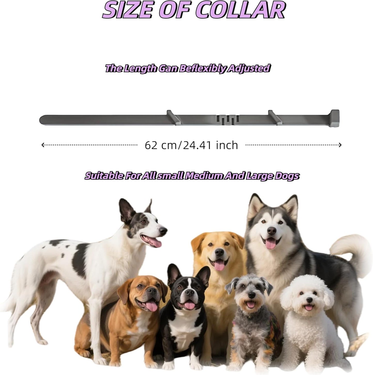 Calming Collar for Dogs, Relieves Anxiety, Adjustable Design, Suitable for All Dogs with Barking, Biting, Scratching, and Insecurity (Gray, 1 Count)