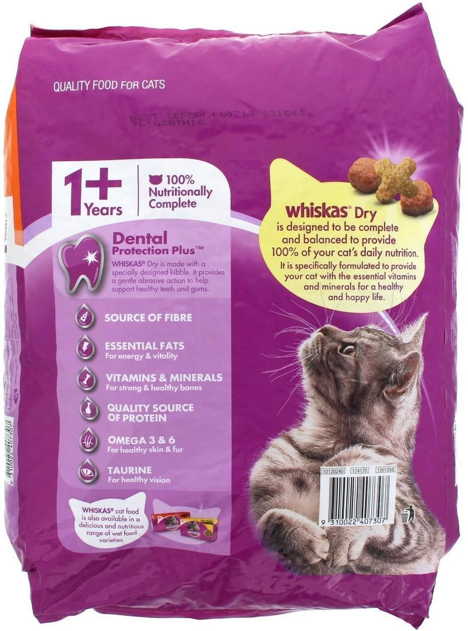 Whiskas Adult Chicken and Rabbit Flavour Dry Cat Food, 6.5 kg