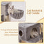 Heybly HCT200SW Cat Scratching Post, 125 cm, Small Cat Tree, Spacious and Comfortable Scratching Post with Cave