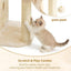 Heybly Cat Tree, 65cm Cat Tower with Spacious Top Perch for Large Cats,Beige