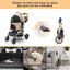 Dog stroller with 4 Wheels, Folding Cat Stroller for Small/Medium/Large dogs & cats to 60 lbs, pet stroller with removable carrier