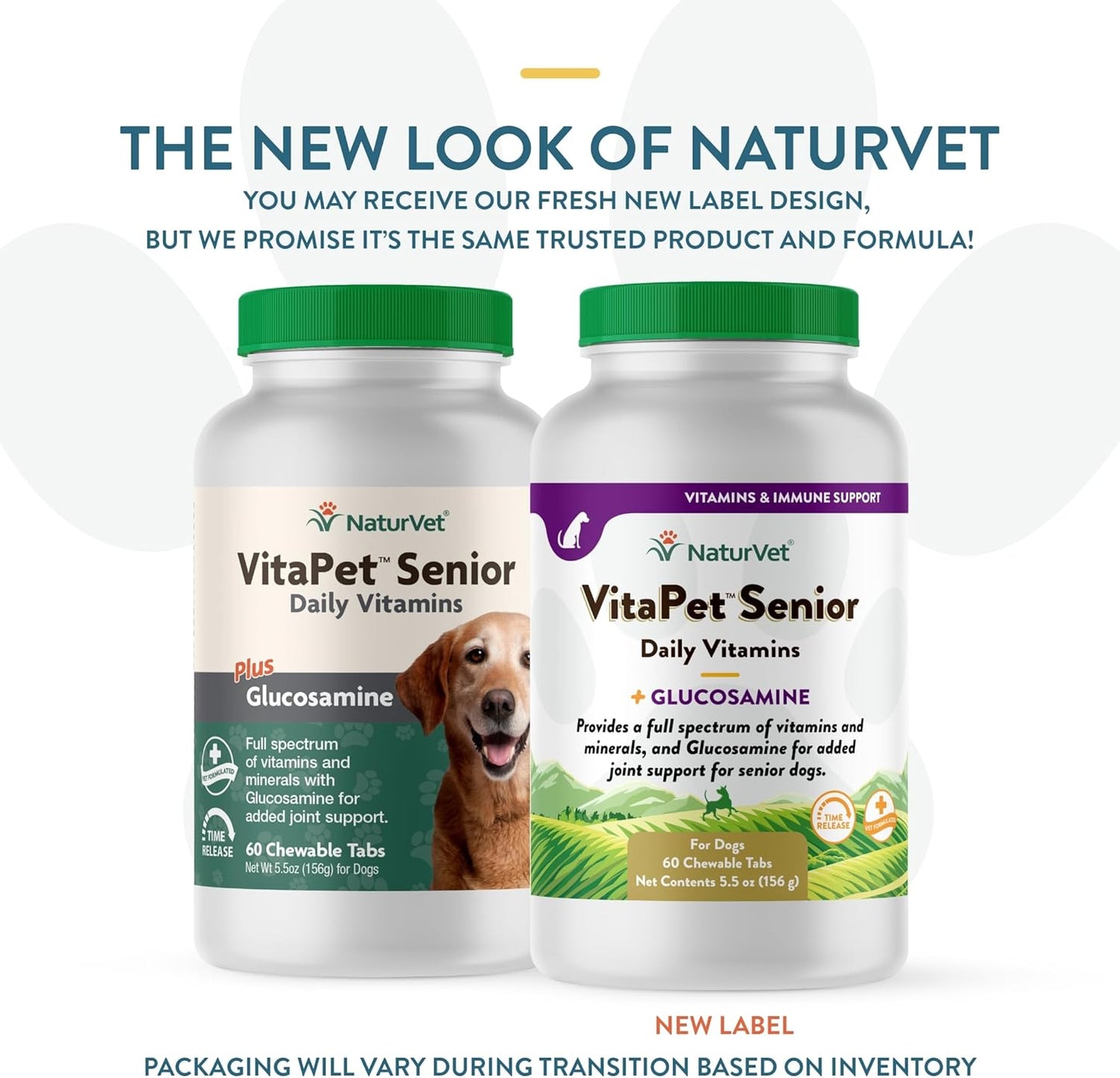 NaturVet Vita Time Release Pet Senior with Gluc Tablets, 60 Pills