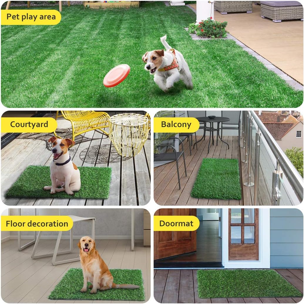 Dog Grass Pad, 2-Pack Portable Grass Pee Pads for Dogs (14inx18in)
