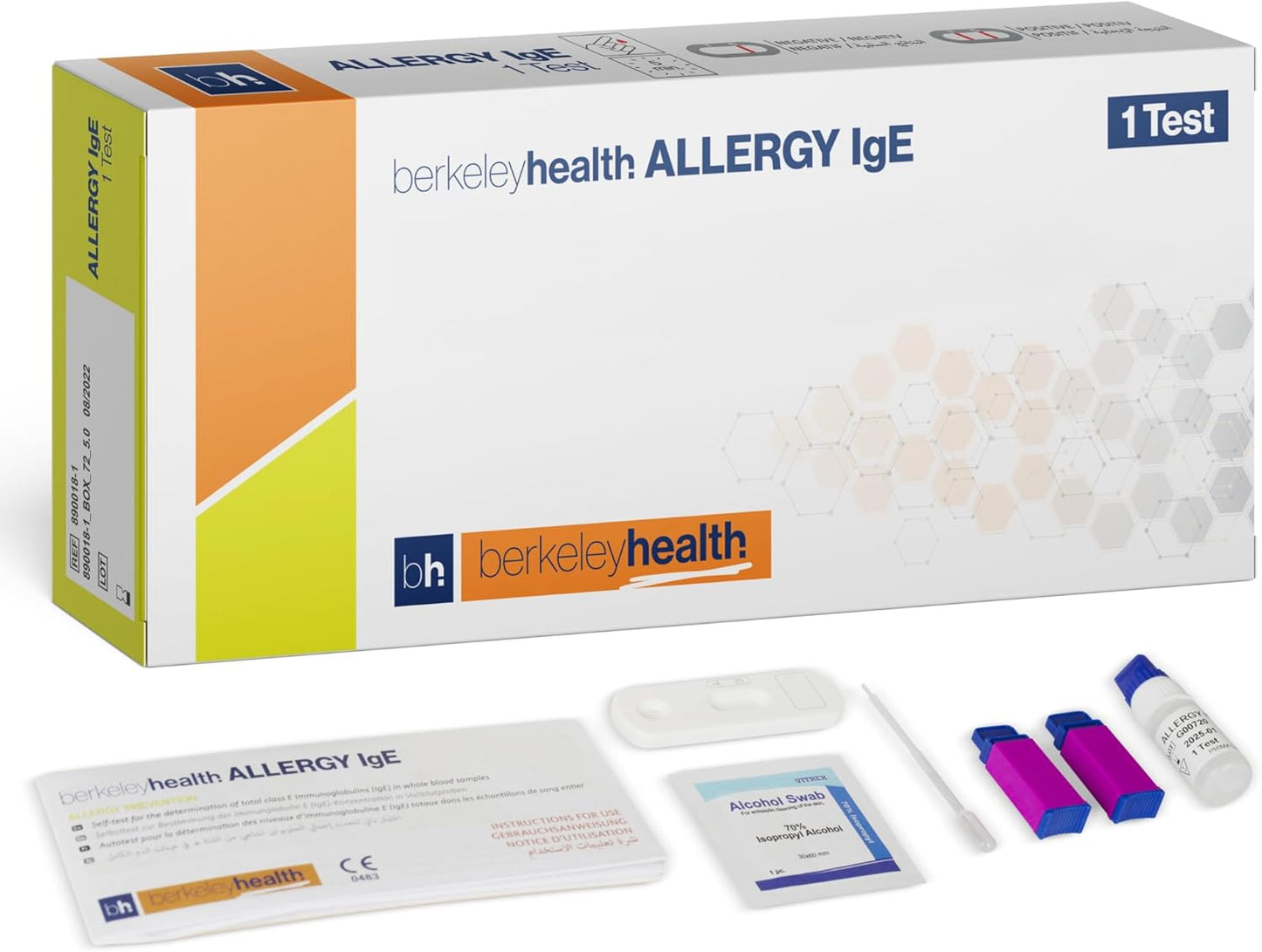 Berkeley Health Allergy Self Test Kit - Tests for Allergies (IgE) Dust Mite, Pollen and Dog and Cat Hair