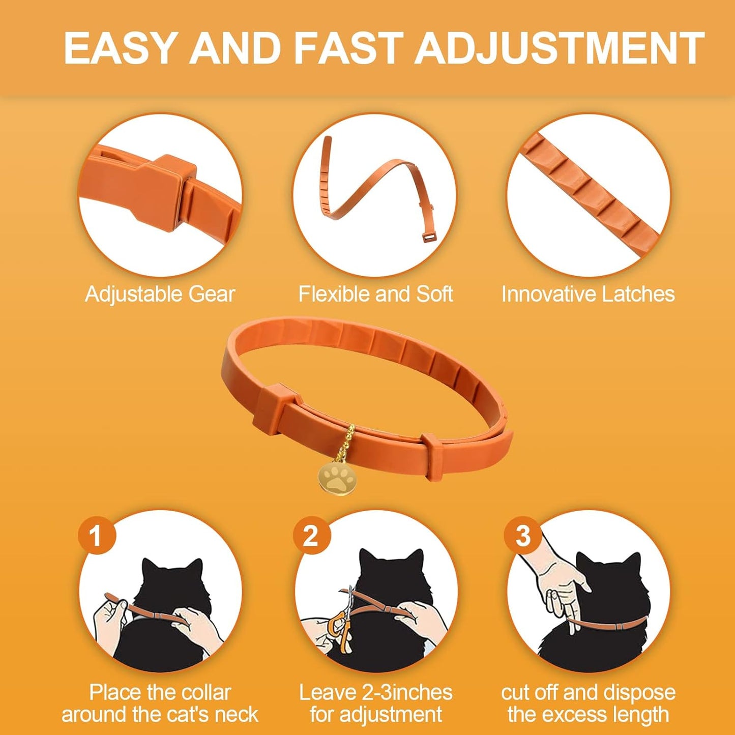 4 Pcs Cat Calming Collar Adjustable Lavender Scent Relaxing Cat Collar with 2 Pendant