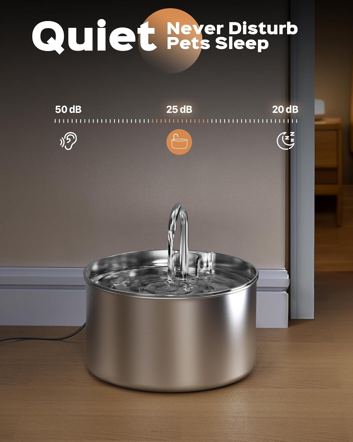 Cat Water Fountain: Stainless Steel Pet Water Fountains Indoor Metal Automatic