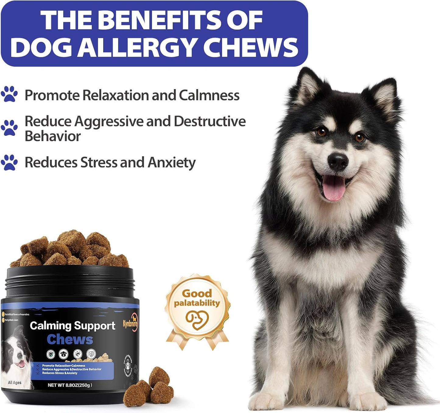Calming Chews for Dogs Chicken Flavor, 8.8 oz. Container of 100 ct