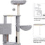 Heybly Cat Tree with Cat Self Groomer Brush, Cat Tower Condo for Indoor Cats ,Light Grey