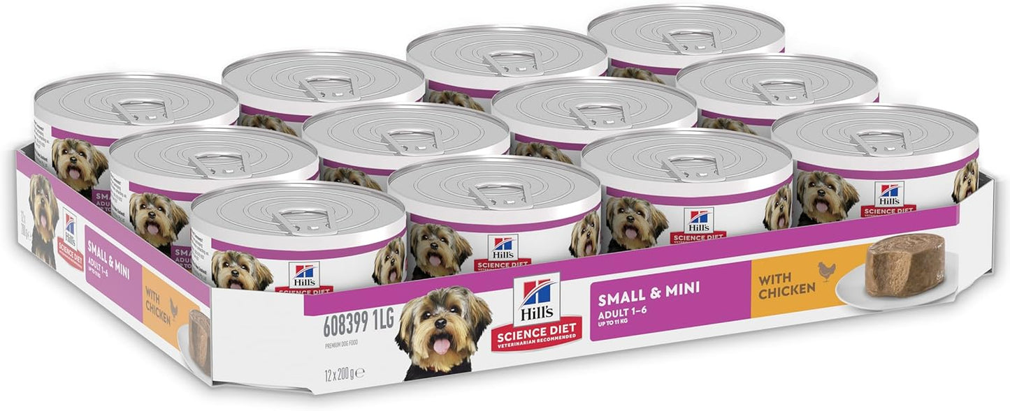 Hill's Science Diet Adult Small & Mini with Chicken Canned Wet Dog Food 12x200g
