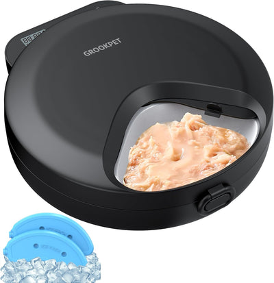 Automatic Cat Feeder Wet Food: Cordless Cat Food Dispenser with Timer - Pet Feeder with Ice Pack for Wet & Dry Food Refrigerated - Auto Wireless Small Dog Feeder Battery Power - Supply 4 Meals per Day