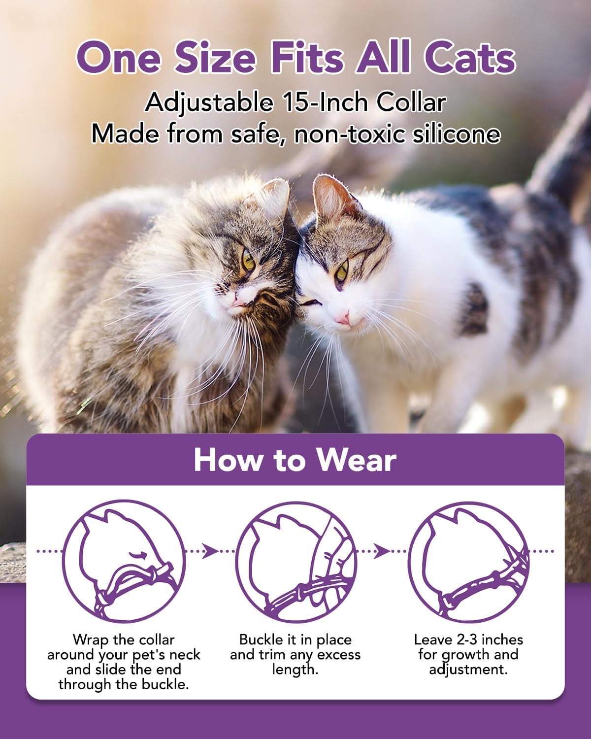 Calming Collar for Cats -4 Pack Soother Cats Calming Collars Anxiety Relief